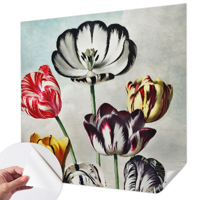 Children's wall mural Colorful tulips