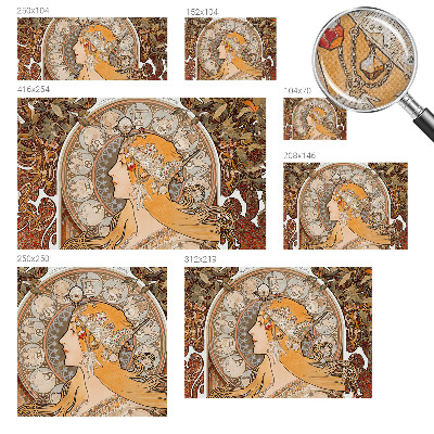Peel and stick wallpaper mural with a zodiac-themed elegant design