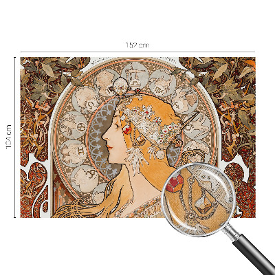 Peel and stick wallpaper mural with a zodiac-themed elegant design