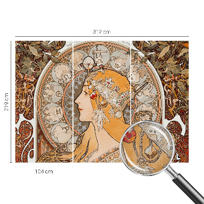 Peel and stick wallpaper mural with a zodiac-themed elegant design