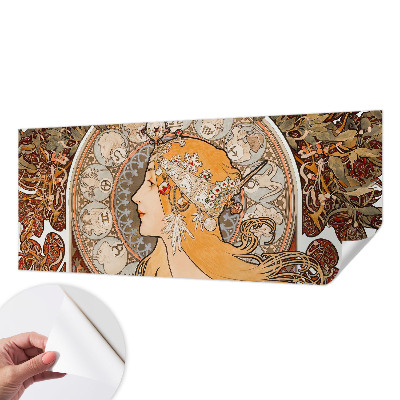 Peel and stick wallpaper mural with a zodiac-themed elegant design