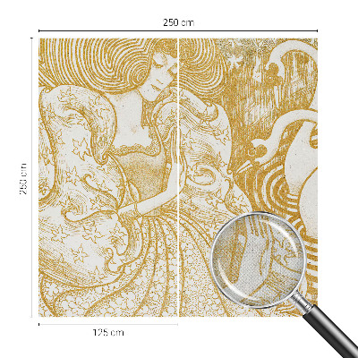 Self-adhesive wall mural with a feminine elegance design