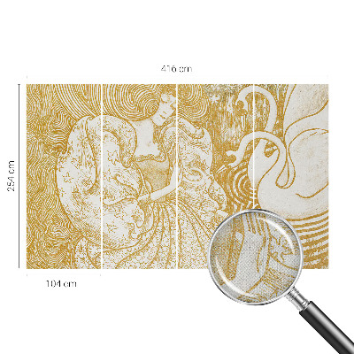 Self-adhesive wall mural with a feminine elegance design