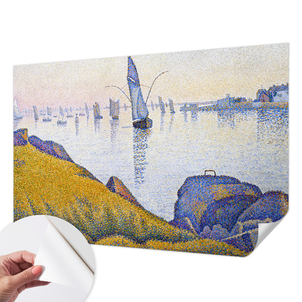 Self-adhesive photo wallpaper with a sailboat reflection motif