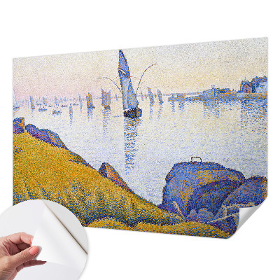 Self-adhesive photo wallpaper with a sailboat reflection motif