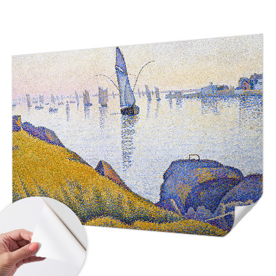 Self-adhesive photo wallpaper with a sailboat reflection motif