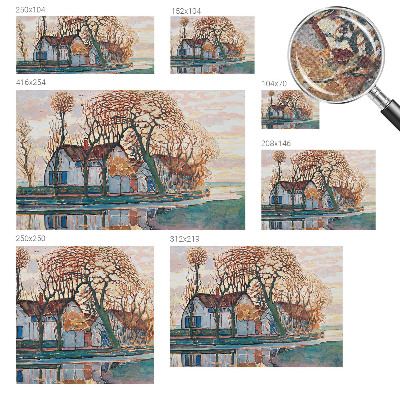 Removable wall mural wallpaper with an idyllic landscape design