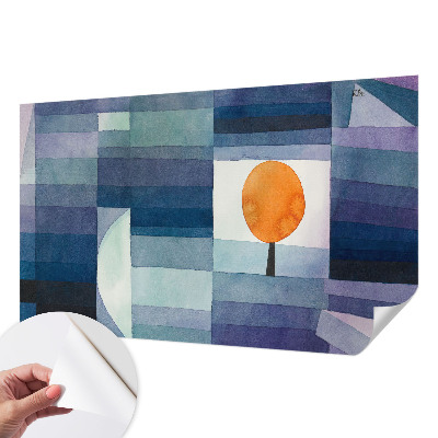 Stick-on wall mural with an abstract tree design