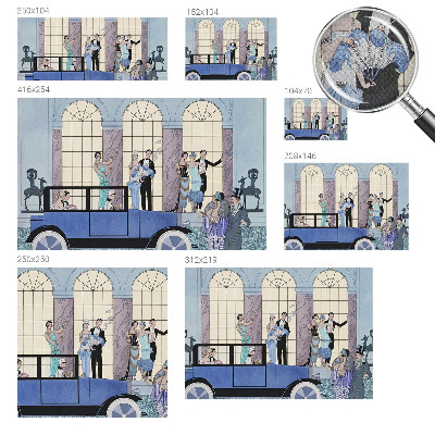 Removable wall mural with an Art Deco design