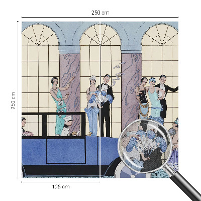 Removable wall mural with an Art Deco design