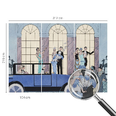 Removable wall mural with an Art Deco design