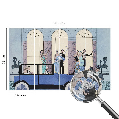 Removable wall mural with an Art Deco design
