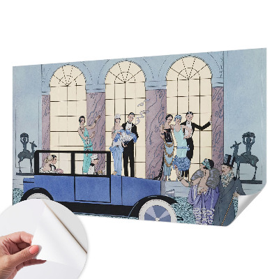 Removable wall mural with an Art Deco design