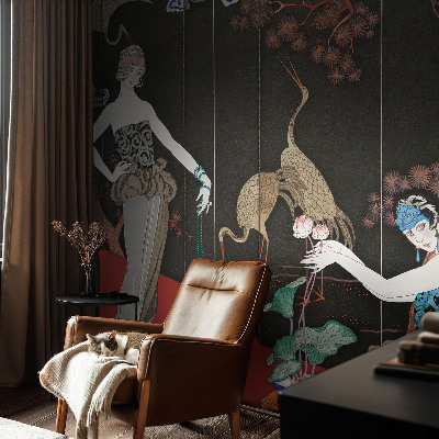 Peel and stick wall mural for living room with an elegant scene