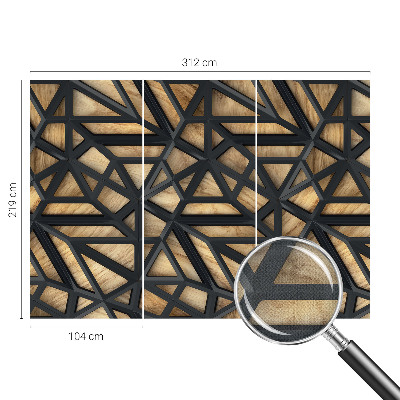 3D wall mural with a geometric connection motif