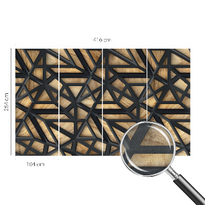 3D wall mural with a geometric connection motif