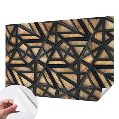 3D wall mural with a geometric connection motif