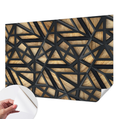 3D wall mural with a geometric connection motif