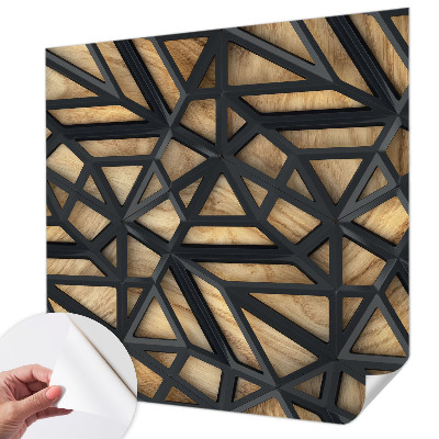 3D wall mural with a geometric connection motif
