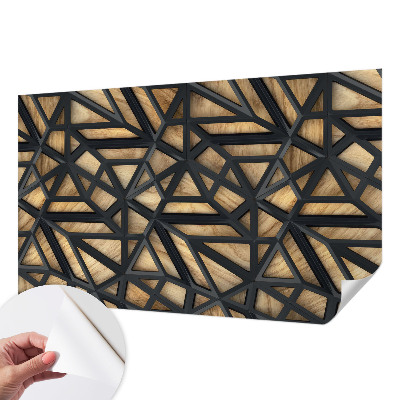3D wall mural with a geometric connection motif