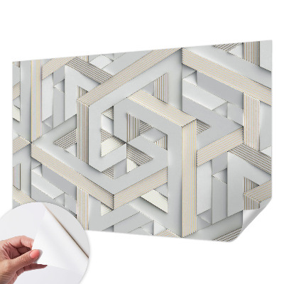 Nursery wall mural with illusory forms design