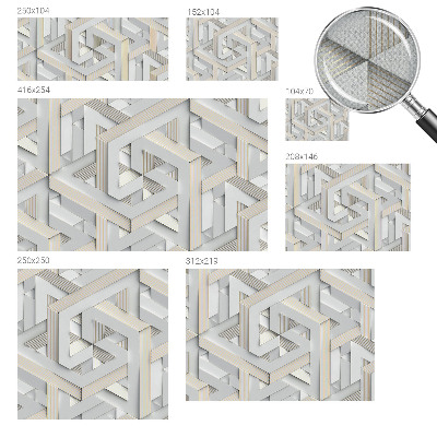 Nursery wall mural with illusory forms design