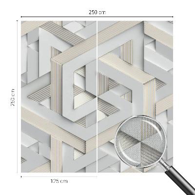 Nursery wall mural with illusory forms design