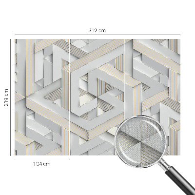 Nursery wall mural with illusory forms design
