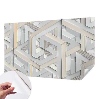 Nursery wall mural with illusory forms design
