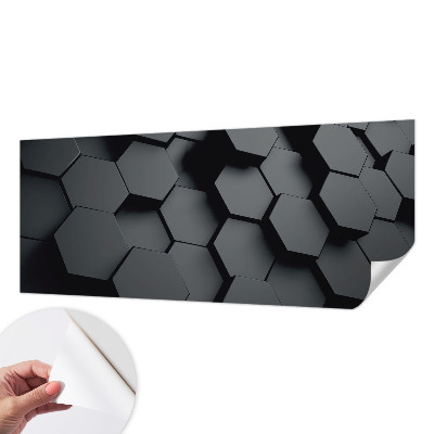 3D photo wallpaper mural with a 3D hexagon pattern