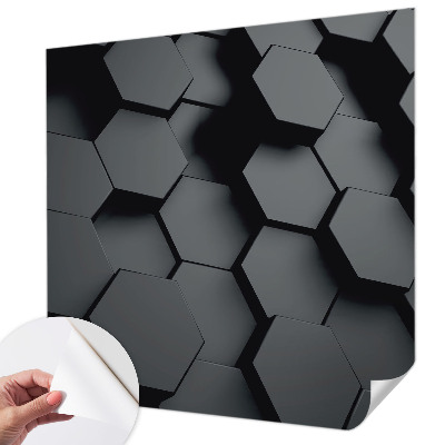 3D photo wallpaper mural with a 3D hexagon pattern