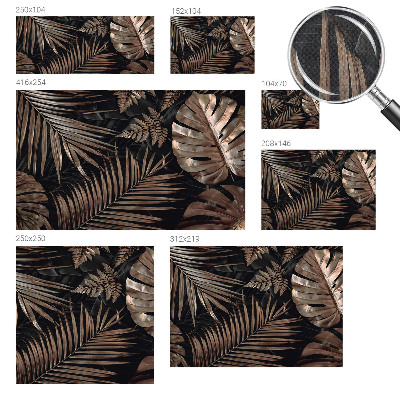 Children's wall mural with an exotic leaves design