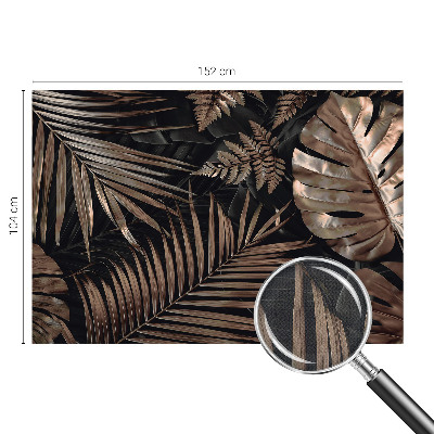 Children's wall mural with an exotic leaves design