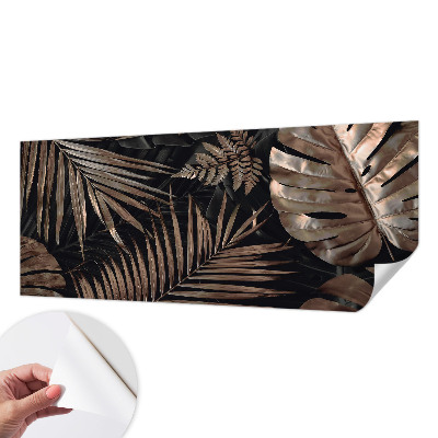 Children's wall mural with an exotic leaves design