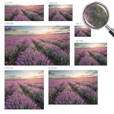 Baby room wall mural with a lavender fields design