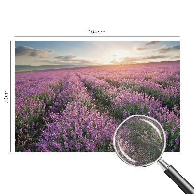 Baby room wall mural with a lavender fields design