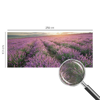 Baby room wall mural with a lavender fields design