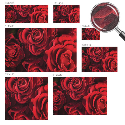 Peel and stick wall mural with a red rose design