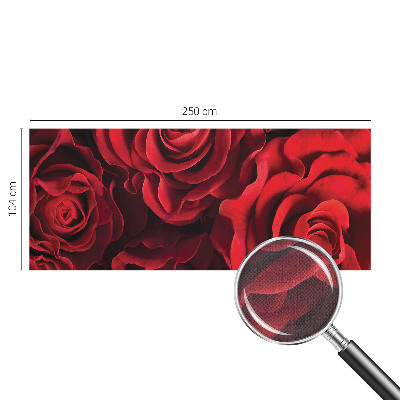 Peel and stick wall mural with a red rose design