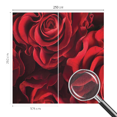 Peel and stick wall mural with a red rose design