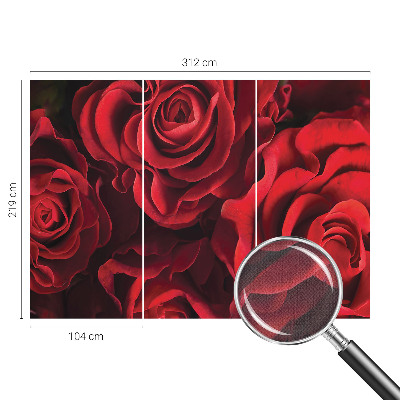 Peel and stick wall mural with a red rose design