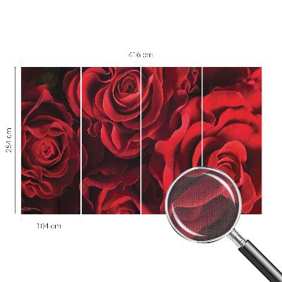 Peel and stick wall mural with a red rose design