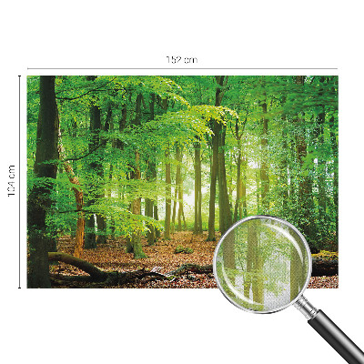 Peel and stick wallpaper mural with a green forest design