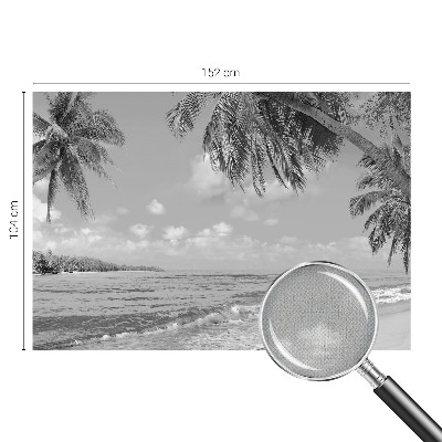 Self-adhesive wall mural with a tropical paradise design