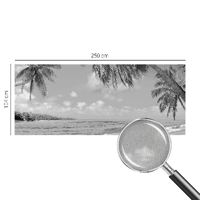 Self-adhesive wall mural with a tropical paradise design