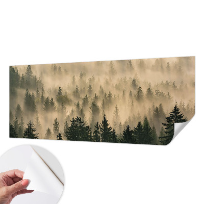 Peel and stick wall mural for living room Forest fog