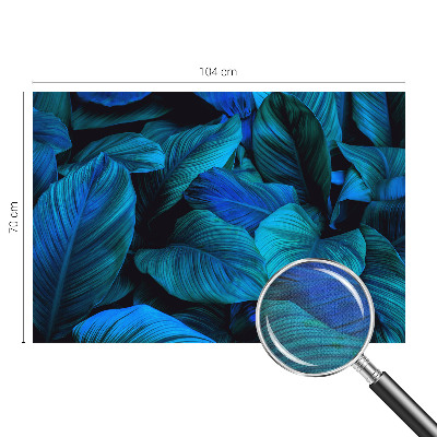 Stick-on wall mural Blue leaves