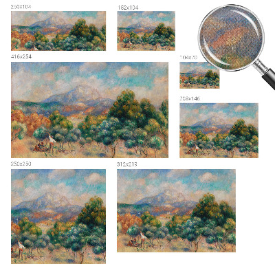 Peel and stick wall mural for bedroom featuring a mountain landscape