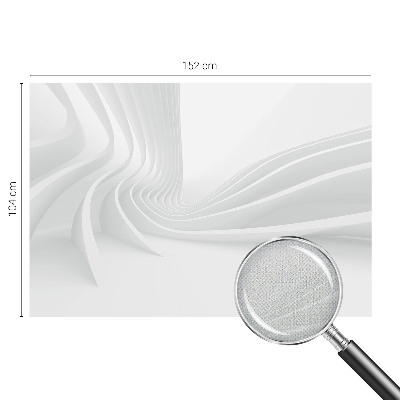 Removable wall mural with a fluid lines design