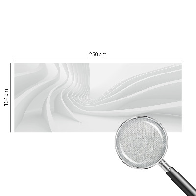 Removable wall mural with a fluid lines design